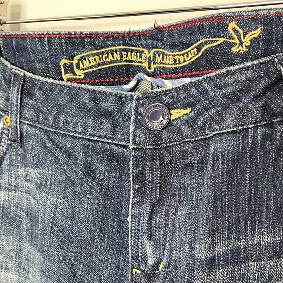 Vintage American Eagle Hipster Bootcut Dark Jeans Size 16 Long #40 - Picture 5 of 9